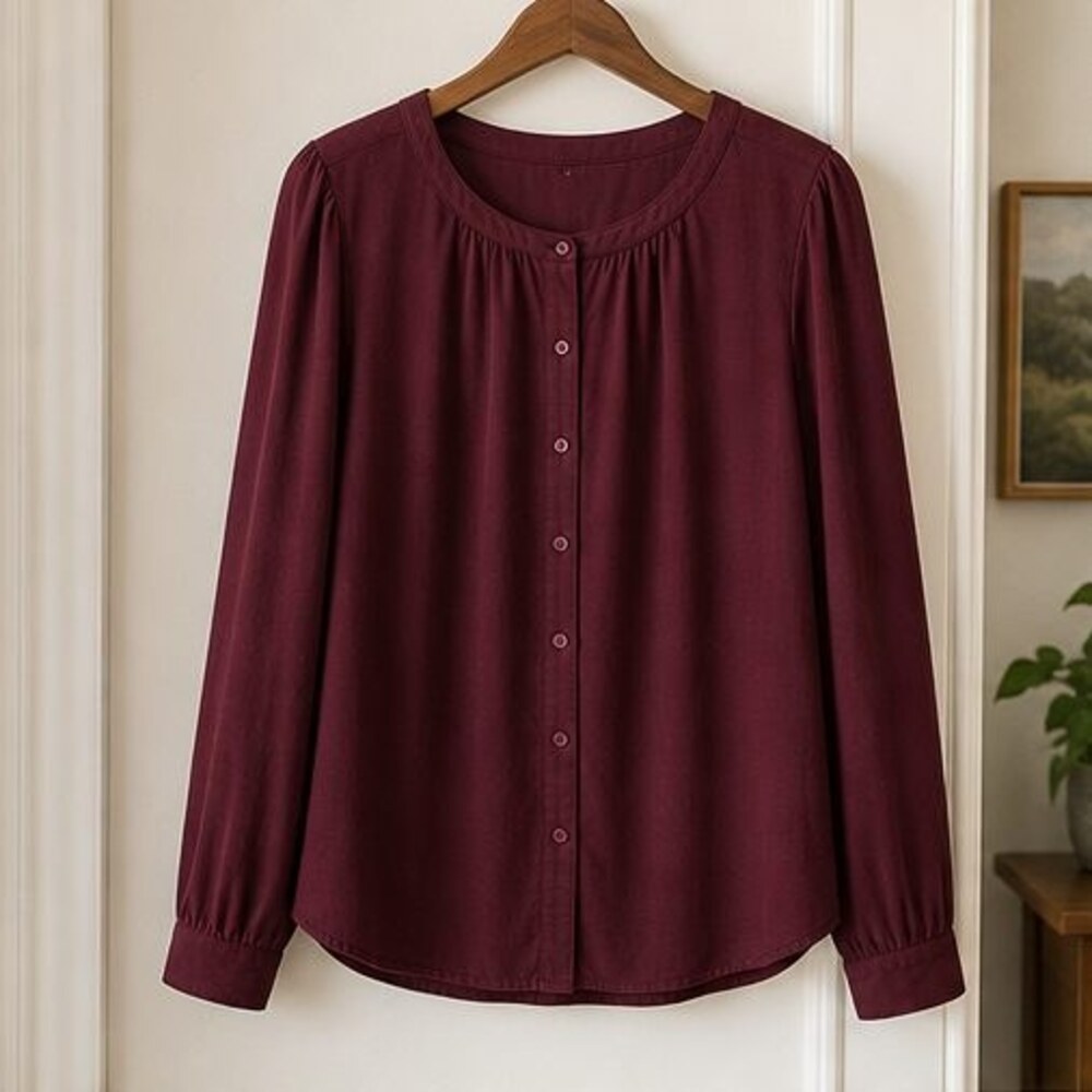 Burgundy Lace Trim Top